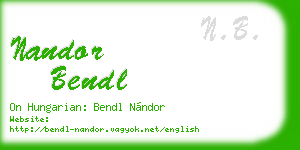 nandor bendl business card