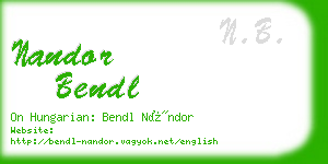 nandor bendl business card